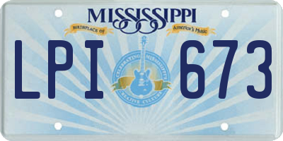 MS license plate LPI673