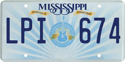 MS license plate LPI674