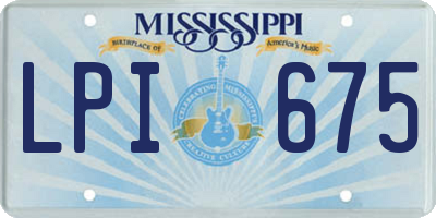 MS license plate LPI675