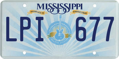 MS license plate LPI677