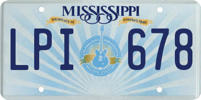 MS license plate LPI678
