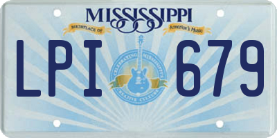 MS license plate LPI679