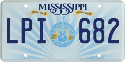 MS license plate LPI682