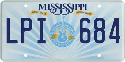 MS license plate LPI684