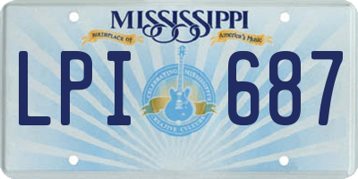 MS license plate LPI687