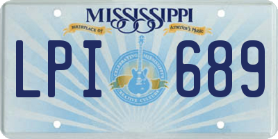 MS license plate LPI689