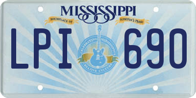MS license plate LPI690