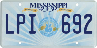 MS license plate LPI692