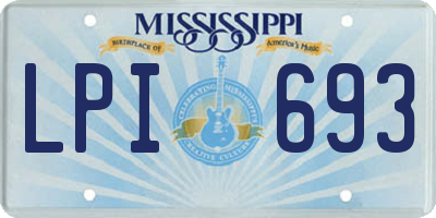 MS license plate LPI693