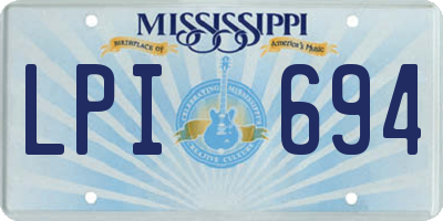 MS license plate LPI694