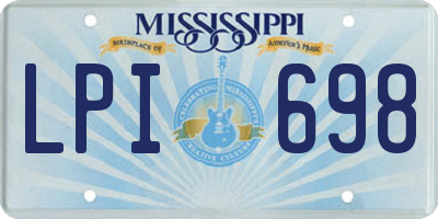 MS license plate LPI698