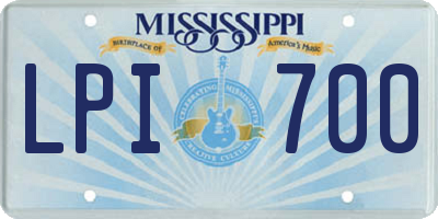 MS license plate LPI700
