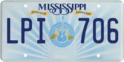 MS license plate LPI706