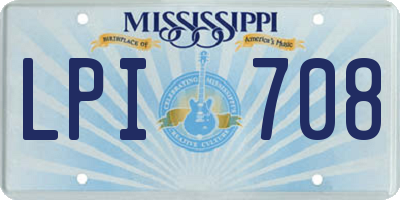 MS license plate LPI708