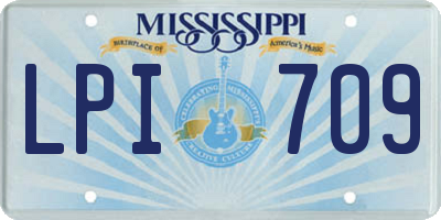 MS license plate LPI709