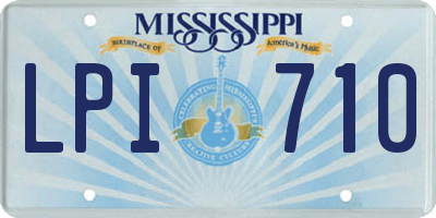 MS license plate LPI710