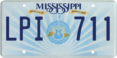 MS license plate LPI711