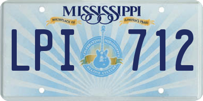 MS license plate LPI712