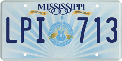 MS license plate LPI713