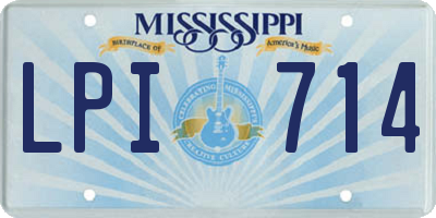 MS license plate LPI714