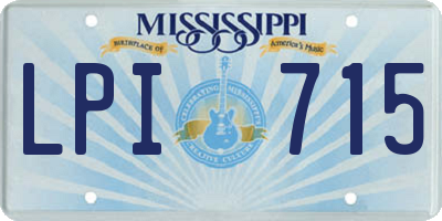 MS license plate LPI715