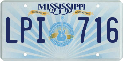 MS license plate LPI716