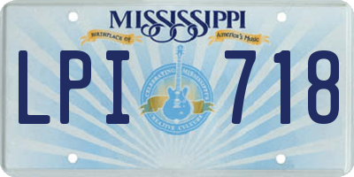 MS license plate LPI718