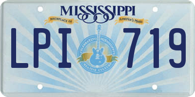 MS license plate LPI719