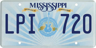 MS license plate LPI720