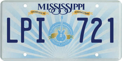 MS license plate LPI721