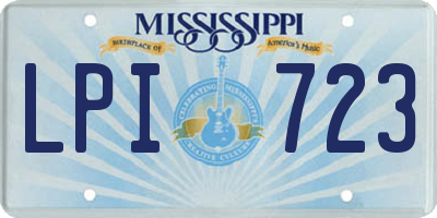 MS license plate LPI723