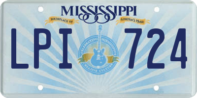 MS license plate LPI724