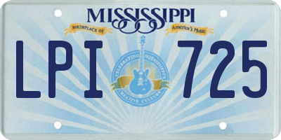 MS license plate LPI725