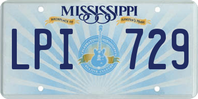 MS license plate LPI729