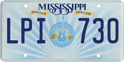 MS license plate LPI730