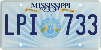 MS license plate LPI733