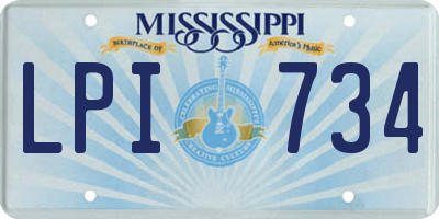 MS license plate LPI734