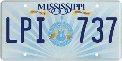 MS license plate LPI737