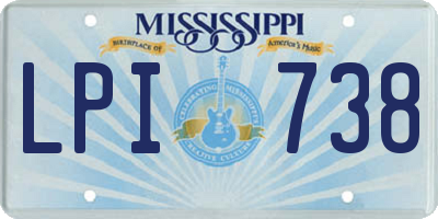 MS license plate LPI738