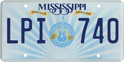 MS license plate LPI740