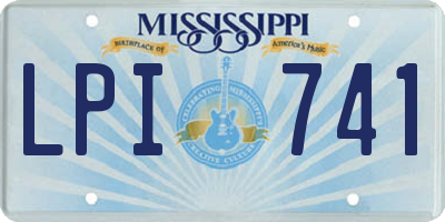 MS license plate LPI741