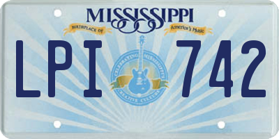 MS license plate LPI742