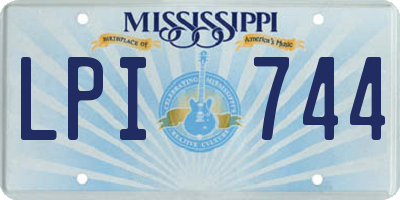 MS license plate LPI744