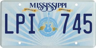 MS license plate LPI745