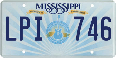 MS license plate LPI746