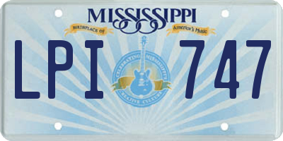 MS license plate LPI747