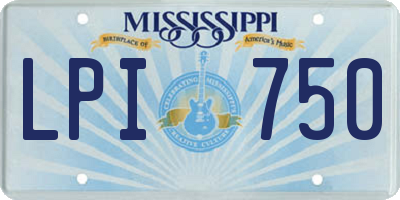 MS license plate LPI750