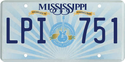 MS license plate LPI751