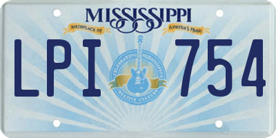 MS license plate LPI754