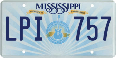 MS license plate LPI757